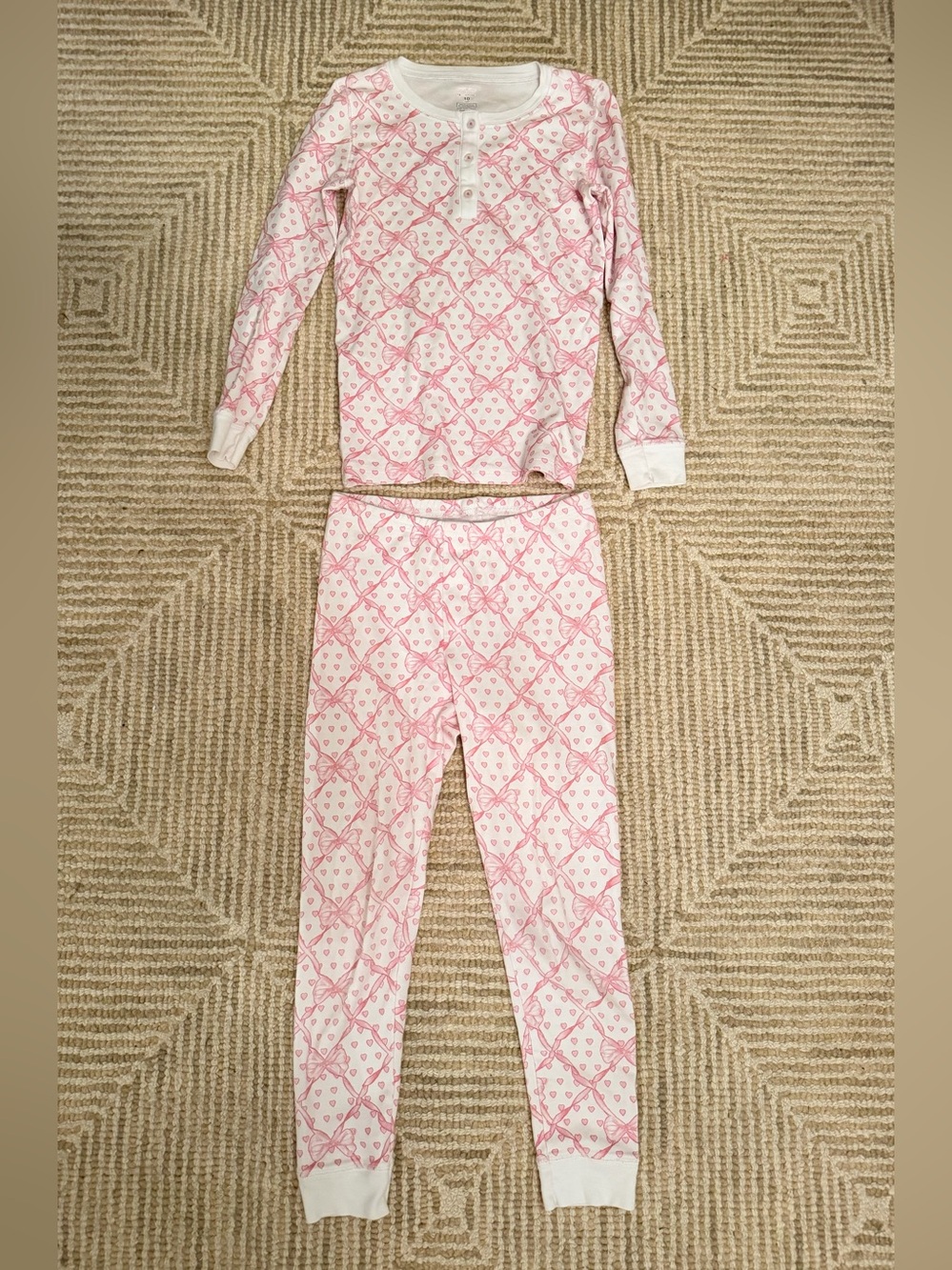 Roller Rabbit x LoveShackFancy Baby Bow Hearts Kids Pajama